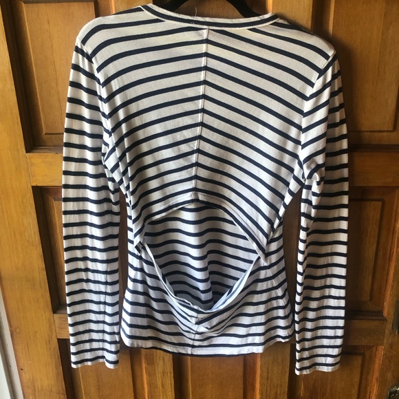A.L.C. Long sleeved blue & white tee, Sz M - Picture 2 of 9